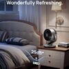 DREO Smart Fan for Bedroom,120° Vertical and 90° Oscillating Fan with Remote/Voice, 13 Inch Height Quiet Air Circulator for Whole Room, 70 ft, 4 Speeds, 5 Modes, 12H Timer, Desk Fans for Home, Office