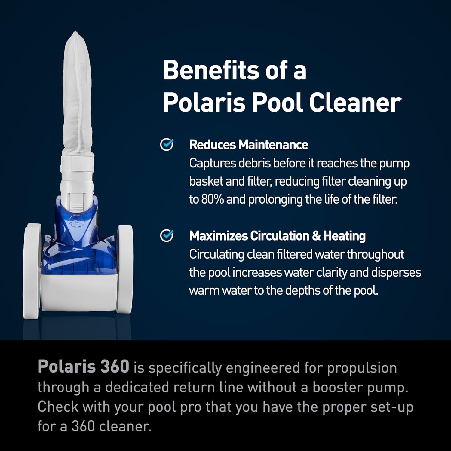 Polaris Vac-Sweep 360 Pressure-Side Cleaner for In-Ground Pools with a Dedicated Return Line Polaris Vac-Sweep 360 Pressure-Side Cleaner for In-Ground Pools with a Dedicated Return Line - Image 5