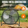 iLiving 18" Rechargeable Battery Operated Camping Floor Fan, High Velocity Portable Outdoor Fan with Metal Blade, With Built-in Lithium Battery for Whole Day Usage, 18 Inches, Military Green