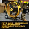 DEWALT Drum Fan High-Velocity Industrial, Drum, Floor, Barn, Warehouse Fan, Heavy Duty Air Mover with Adjustable Tilt & Large Wheel, 24", Yellow DXF2490