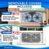 Comfort Zone 9-Inch Smart WiFi Twin Window Fan – 3-Speed Dual Blade Fan with App & Voice Control, Reversible Exhaust, Cooling & Circulate Modes, Expandable 23.5" to 37", Bug Screen