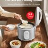 TOSHIBA Rice Cooker & Steamer Simple 5.5 Cup(Uncooked) with Steaming Basket, Removable Non-Stick Inner Pot & Inner Lid, for Soups, Stews, Grains&Oatmeal, One Touch&Keep Warm Function, Silvery White TOSHIBA Rice Cooker & Steamer Simple 5.5 Cup(Uncooked) with Steaming Basket, Removable Non-Stick Inner Pot & Inner Lid, for Soups, Stews, Grains&Oatmeal, One Touch&Keep Warm Function, Silvery White
