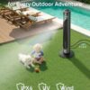 DREO TurboCool Outdoor Misting Fan 711AS, 33 ft/s High Velocity, 12 Speeds, 4 Modes Smart Standing Floor Fan, 150° Customizable Oscillating, 20 dB Quiet DC Motor for Bedroom, Weather Resistant, Charcoal