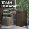Suncast 33 Gallon Durable Resin Hideaway Outdoor Garbage Can with Secure Lid and Wicker Design for Home Backyards, Decks, or Patios, Java Brown Suncast 33 Gallon Durable Resin Hideaway Outdoor Garbage Can with Secure Lid and Wicker Design for Home Backyards, Decks, or Patios, Java Brown