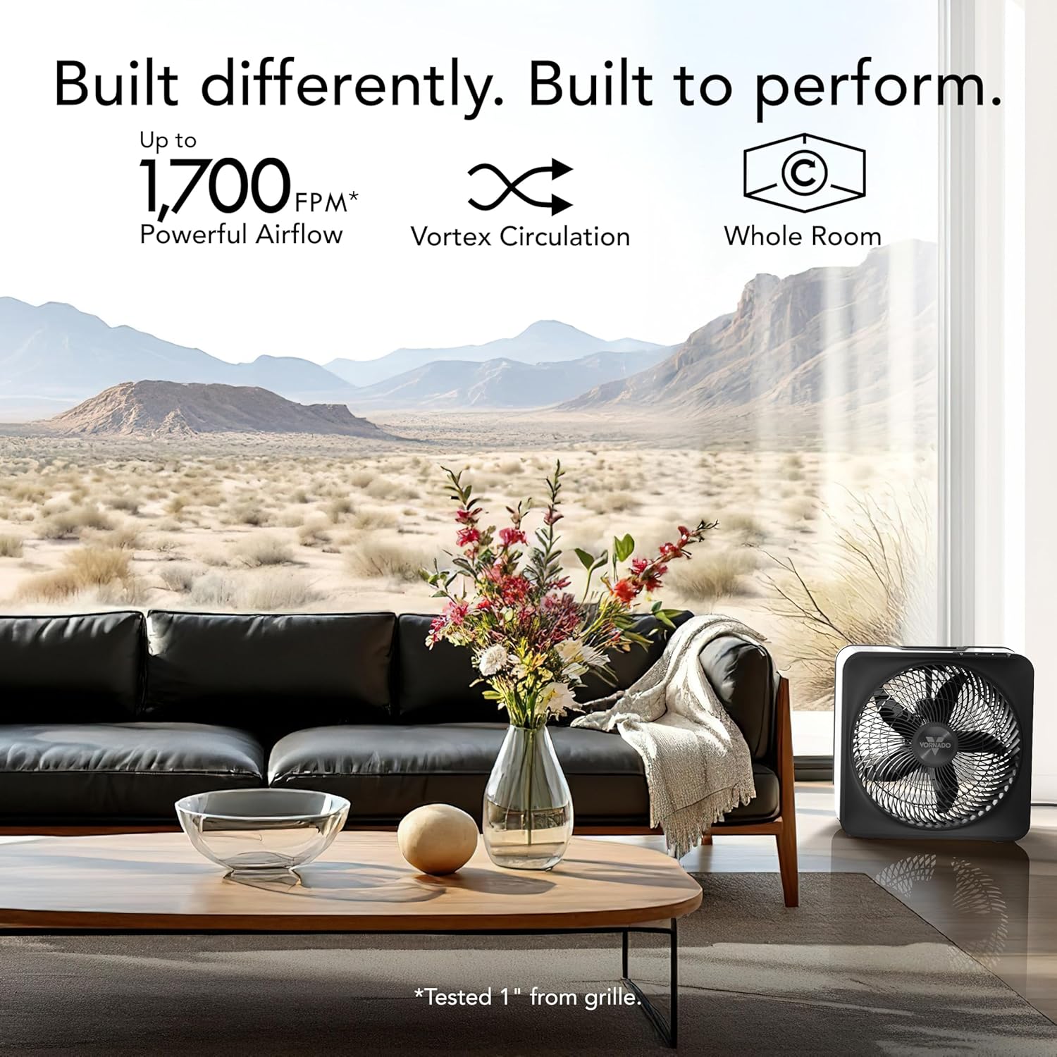 Vornado Model 80 High Velocity Electric Box Fan with Removable Grille, 5 Speed Settings, Powerful Airflow, Whole Room Air Circulation, Targeted Cooling, Cord Storage, Durable Floor Fan, Ice White Vornado Model 80 High Velocity Electric Box Fan with Removable Grille, 5 Speed Settings, Powerful Airflow, Whole Room Air Circulation, Targeted Cooling, Cord Storage, Durable Floor Fan, Ice White - Image 2