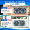 Comfort Zone Twin Window Fan with Reversible Airflow Control, 9 inch, Auto-Locking Expanders, 2 Speed Fan, Dual Fan, Exhaust, Airflow 9.84 ft/sec, Ideal for Home, Kitchen, Bedroom & Office, CZ319WT Comfort Zone Twin Window Fan with Reversible Airflow Control, 9 inch, Auto-Locking Expanders, 2 Speed Fan, Dual Fan, Exhaust, Airflow 9.84 ft/sec, Ideal for Home, Kitchen, Bedroom & Office, CZ319WT