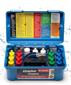 Taylor K2005 High Range Swimming Pool Total and Free Chlorine Bromine Alkalinity Calcium Hardness Base and Acid Demand pH DP Test Kit