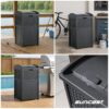 Suncast 33 Gallon Wicker-Style Hideaway Trash Can with Secure Latching Lid and Weather-Resistant Construction for Patio, Cyberspace Grey, Made in the USA Suncast 33 Gallon Wicker-Style Hideaway Trash Can with Secure Latching Lid and Weather-Resistant Construction for Patio, Cyberspace Grey, Made in the USA