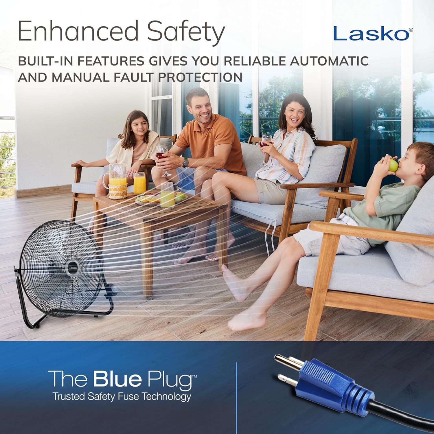 Lasko 20" Black High Velocity Wall Mount Fan with Pivoting Head - 3 Speeds, Ideal Wall Mount Fan or Floor Fans for Home, Garage, Attic, 2264QM Lasko 20" Black High Velocity Wall Mount Fan with Pivoting Head - 3 Speeds, Ideal Wall Mount Fan or Floor Fans for Home, Garage, Attic, 2264QM - Image 6