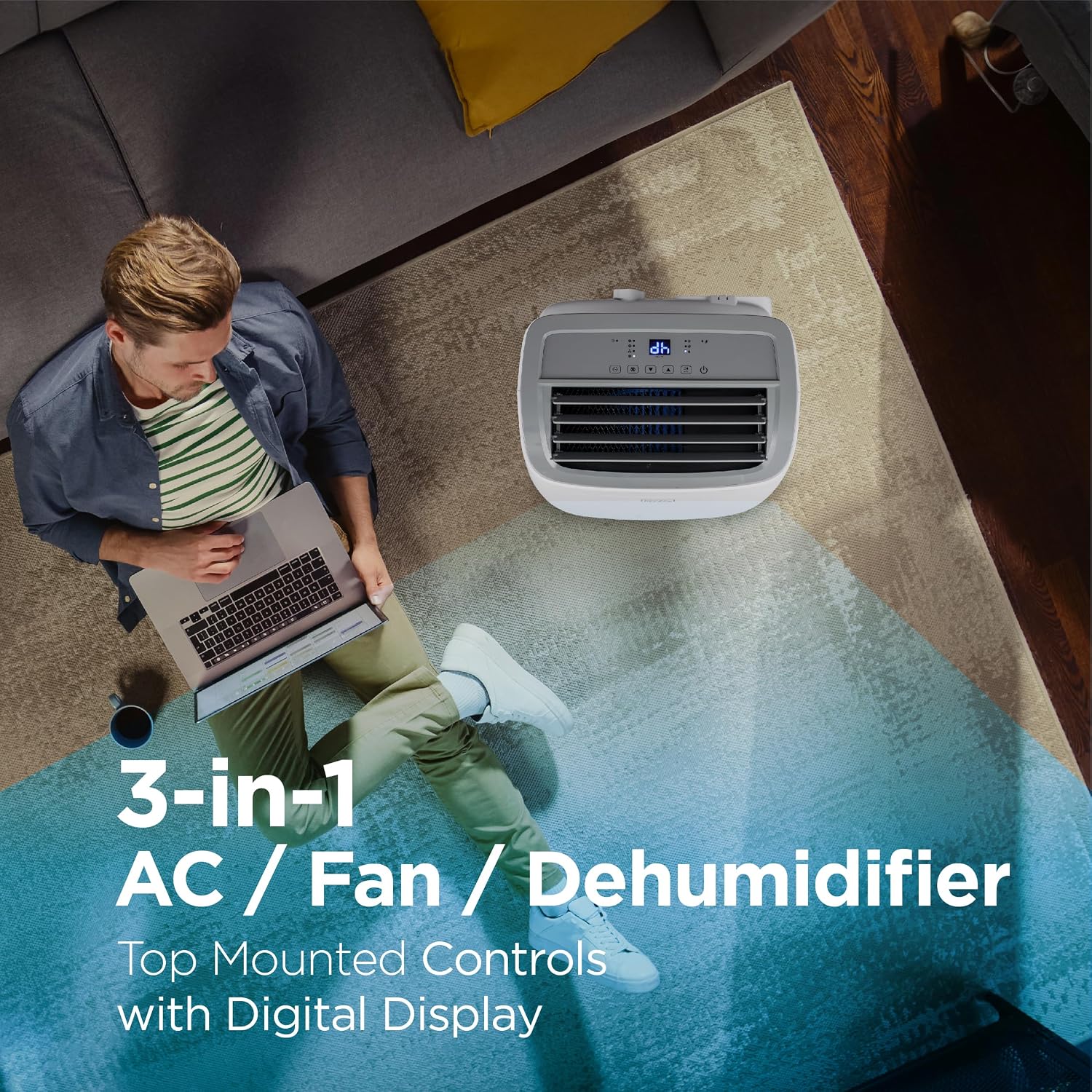 BLACK+DECKER Portable Air Conditioner, 9,000 BTU, BPACT08WT, White | 5,300 BTU SACC for Rooms up to 400 Sq. Ft., 3-in-1 Portable AC, Fan and Dehum with Follow Me Remote Control and Window Kit BLACK+DECKER Portable Air Conditioner, 9,000 BTU, BPACT08WT, White | 5,300 BTU SACC for Rooms up to 400 Sq. Ft., 3-in-1 Portable AC, Fan and Dehum with Follow Me Remote Control and Window Kit - Image 4