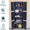 Sunnydaze 72" H Resin Garage Storage Cabinet - Garage Cabinet with Lockable Doors and Adjustable Shelves - Freestanding Utility Storage for Laundry Room, Office, Basement - Shadow