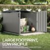 Suncast Glidetop 98 Cubic Foot Horizontal Shed Storage, Outdoor Waterproof Resin Floor Home Patio Deck Box for Garden and Tools, Dove Gray