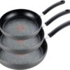 T-Fal Ultimate Hard Anodized Nonstick Fry Pan Set 3 Piece: 8, 10.25, & 12 Inch, Oven Broiler Safe 400F, Kitchen Cookware Set, Pots and Pans Set Non Stick, Frying Pans, Skillets, Dishwasher Safe, Onyx