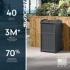 Suncast 33 Gallon Wicker-Style Hideaway Trash Can with Secure Latching Lid and Weather-Resistant Construction for Patio, Cyberspace Grey, Made in the USA Suncast 33 Gallon Wicker-Style Hideaway Trash Can with Secure Latching Lid and Weather-Resistant Construction for Patio, Cyberspace Grey, Made in the USA