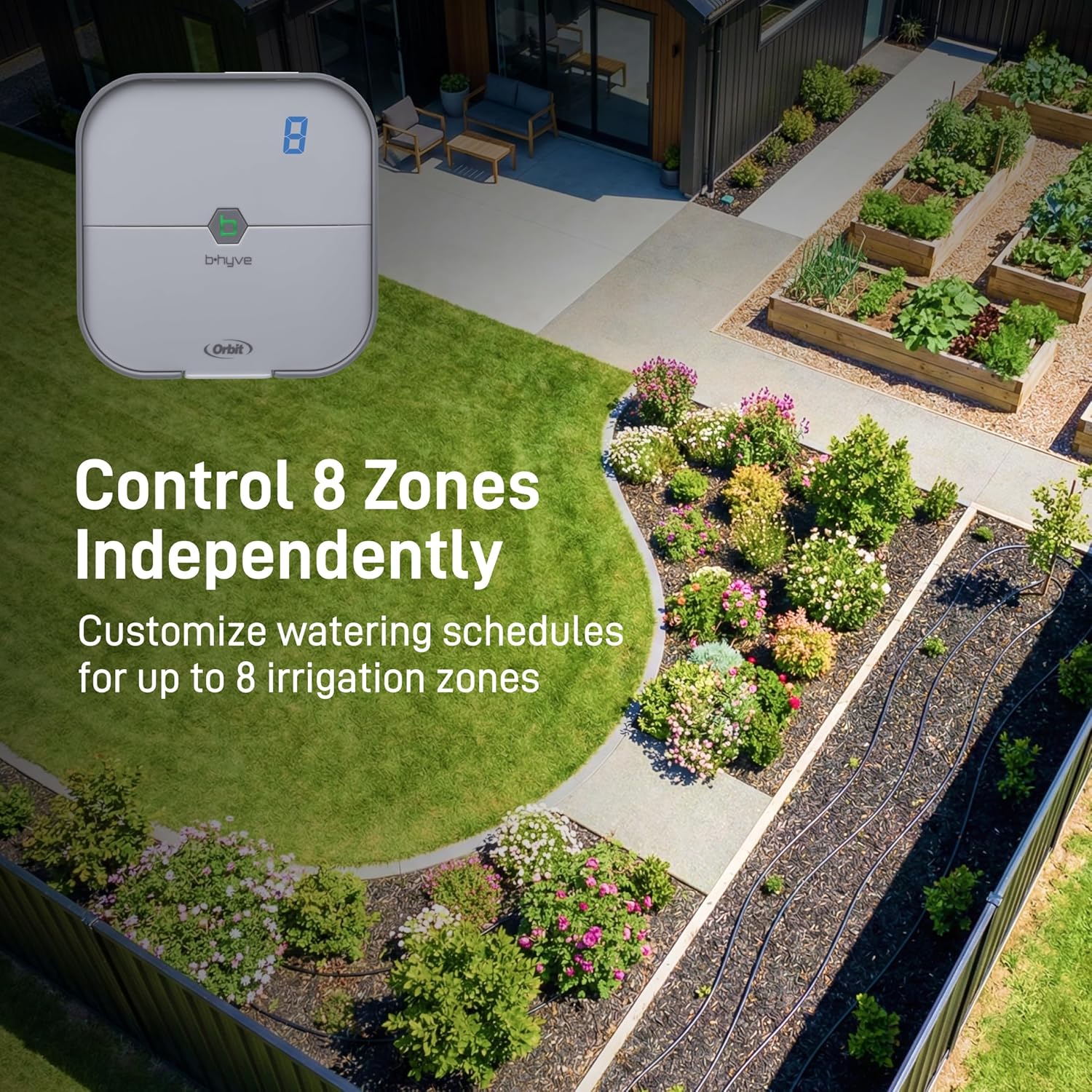 Orbit B-hyve Indoor Smart Sprinkler Controller - 8-Zone - WiFi Irrigation Controller - App Controlled Irrigation with Weather Adjustment - Easy Installation Smart Home Ready Device - 57925 Orbit B-hyve Indoor Smart Sprinkler Controller - 8-Zone - WiFi Irrigation Controller - App Controlled Irrigation with Weather Adjustment - Easy Installation Smart Home Ready Device - 57925 - Image 3