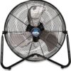 B-Air Firtana 20" High Velocity Electric Garage Floor Fan for Industrial and Home Use with 3-Speeds and Tilt Adjustable Fan Head, SAFF-20, Black