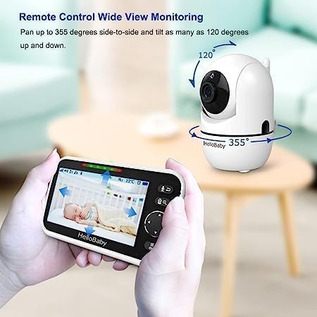 HelloBaby HB6550-2 5" Dual Camera Baby Monitor No WiFi, Pan Tilt Zoom HelloBaby HB6550-2 5" Dual Camera Baby Monitor No WiFi, Pan Tilt Zoom - Image 5