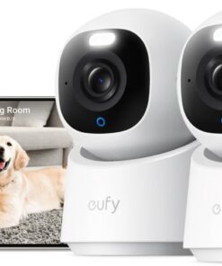 eufy Security 4K Indoor Camera E30, No Subscription, Pan and Tilt | AI Tracking, Color Night Vision, Pet/Baby/Nanny Camera with Two-Way Audio, Human/Pet Detection, Works with HomeKit (2-Pack)