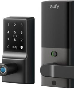 eufy Security Smart Lock C33, Keypad Door Lock with Handle, Built-in Wi-Fi | Fingerprint Door Knob, App Control, Keyless Entry Door Lock for Front Door and Bedroom, Electronic Deadbolt, IP53, Black