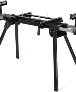 Garvee Miter Saw Stand, Universal Miter Saw Table 440 LBS Load Capacity, 76-4/5 in Adjustable Folding Saw Stands Fits Most Table Saws with Quick Release Mounting Brackets, End Stops for Repeat Cutting
