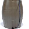 FCMP Outdoor Raincatcher 4000 Rain Barrel, Flat-Back Rainwater Catcher with Spigots, 50 Gallon, Brown - Portable Water Storage Container Tank for Home, Garden, and Backyard | Portable Water Storage Container Tank with Spigots for Home, Garden, and Backyard