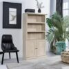 Sauder Miscellaneous Storage Bookcase with Doors, Adjustable Shelves, 5 Shelf Bookcase - Chalked Chestnut Finish Sauder Miscellaneous Storage Bookcase with Doors, Adjustable Shelves, 5 Shelf Bookcase - Chalked Chestnut Finish