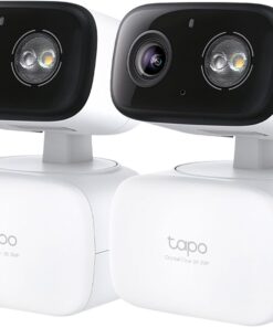 Tapo 2K Indoor/Outdoor Pan/Tilt Wired Security Camera, C216(2-Pack) | Baby Monitor, Person & Baby Cry Detection, 360° Motion Tracking, Color Night Vision, Subscription-Free Local Storage or Cloud, White