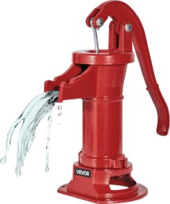 VEVOR Well Hand Pitcher Pump, 25 ft Maximum Lift, Antique Cast Iron Manual Hand Water Pump, NPT 1-1/4 in Connection, Easy Installation, Old Fashioned for Outdoor Garden, Pond, Backyard, Farm, Red