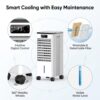 Portable Air Conditioners, 4-IN-1 Swamp Cooler, Evaporative Air Coolers with 3 Speeds & 4 Modes, 2-Gal Water Tank for Cooling, 15-20 FT/s Remote and Touch Control for Indoors Use