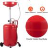 VEVOR 20-Gallon Waste Oil Drain Tank, Air Operated Portable Oil Drainer with Adjustable Funnel Height, Fluid Fuel Transfer Drainage with Wheels, Oil Change Container for Auto Repair Shops, Garages | for Auto Repair Shop, Garage, Adjustable Funnel Height, Fluid Fuel Transfer Drainage with Wheels, Flexible Movement Container