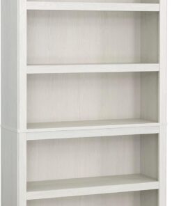 Sauder 5 Tier Book Shelf Wooden Bookcase Multipurpose Bookshelf for Home Office, Living Room, in Glacier Oak