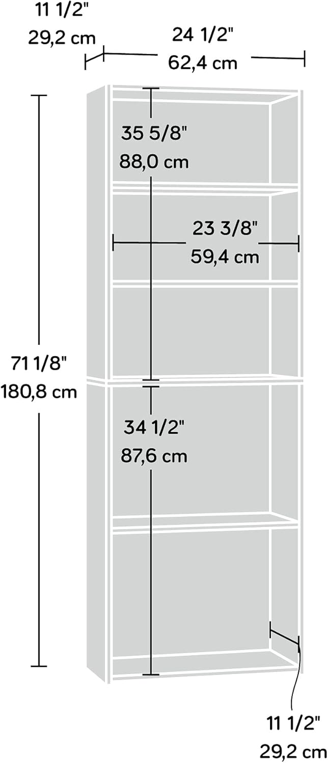 Sauder Beginnings 5-Shelf Bookcase, Bookshelf with Adjustable Storage Shelves, in Brook Cherry Sauder Beginnings 5-Shelf Bookcase, Bookshelf with Adjustable Storage Shelves, in Brook Cherry - Image 3