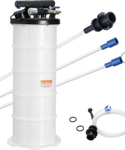 VEVOR 6.5L Pneumatic/Manual Oil Extractor Pump, Fluid Extractor Pump | Fluid Change Tool for Automotive Fluids Vacuum Evacuation, Oil Change, with Dipstick and Suction Hose, All-in-One Kit, White