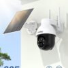 aosu Security Cameras Wireless Outdoor - Solar Powered,Full 360° Coverage | Auto Person Tracking,2K Clarity&Color Night Vision,Light & Sound Alarm,2.4GHz WiFi only,2-Way Talk,Alexa/Google Compatible (1 PACK)