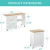 Best Choice Products Folding Sewing Table Multipurpose Craft Station & Side Desk with Compact Design, Wheels, Shelves, Storage Trays, Pegs, Magnetic Doors, Metal Doorknobs - Natural/White Best Choice Products Folding Sewing Table Multipurpose Craft Station & Side Desk with Compact Design, Wheels, Shelves, Storage Trays, Pegs, Magnetic Doors, Metal Doorknobs - Natural/White