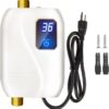 Tankless Water Heater Electric 110V, 3000W Instant Electric Water Heater, Under Sink Water Heater with Digital Display, On Demand Hot Water heater Electric for Kitchen Bathroom Washin