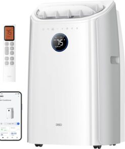 DREO Portable Air Conditioner 515S, 12000 BTU ASHRAE (8000 BTU DOE) Smart AC Unit for Bedroom with Drainage-free Cooling, Fan&Dehumidifier 3 in 1, APP/Voice/Remote, Quiet Standing AC for Room Indoors