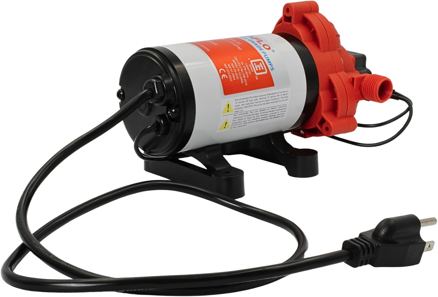SEAFLO 33 Series 110V/115V AC Fresh Water Pump, 3.3 GPM 45 PSI Self-Priming Pressure Pump with Smart Pressure Switch, Automatic Demand Pump for RV, Caravan Marine Boat Industrial Use, 4-Year Warranty SEAFLO 33 Series 110V/115V AC Fresh Water Pump, 3.3 GPM 45 PSI Self-Priming Pressure Pump with Smart Pressure Switch, Automatic Demand Pump for RV, Caravan Marine Boat Industrial Use, 4-Year Warranty - Image 4