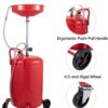 VEVOR 20-Gallon Waste Oil Drain Tank, Air Operated Portable Oil Drainer with Adjustable Funnel Height, Fluid Fuel Transfer Drainage with Wheels, Oil Change Container for Auto Repair Shops, Garages | for Auto Repair Shop, Garage, Adjustable Funnel Height, Fluid Fuel Transfer Drainage with Wheels, Flexible Movement Container