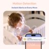 jeeber 1080P 2.4GHz WiFi Baby Monitor with Camera and Audio，4" IPS Display | Pan-Tilt-Zoom Camera,360° View, HD Night Vision, Motion & Cry Detection, Temperature Sensor, Feeding Reminder，2.4GHz wifi