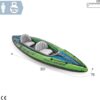 INTEX Challenger Inflatable Kayak Series: Includes Deluxe 86in Kayak Paddles and High-Output Pump – SuperStrong PVC – Adjustable Seat with Backrest – Removable Skeg – Cargo Storage Net (2-Person)