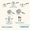 Farberware Brilliance Stainless Steel Cookware Set, 10-Piece | Stainless pots and pans set with fully encapsulated base, even heating, induction ready, dishwasher safe, oven safe to 350Â°F
