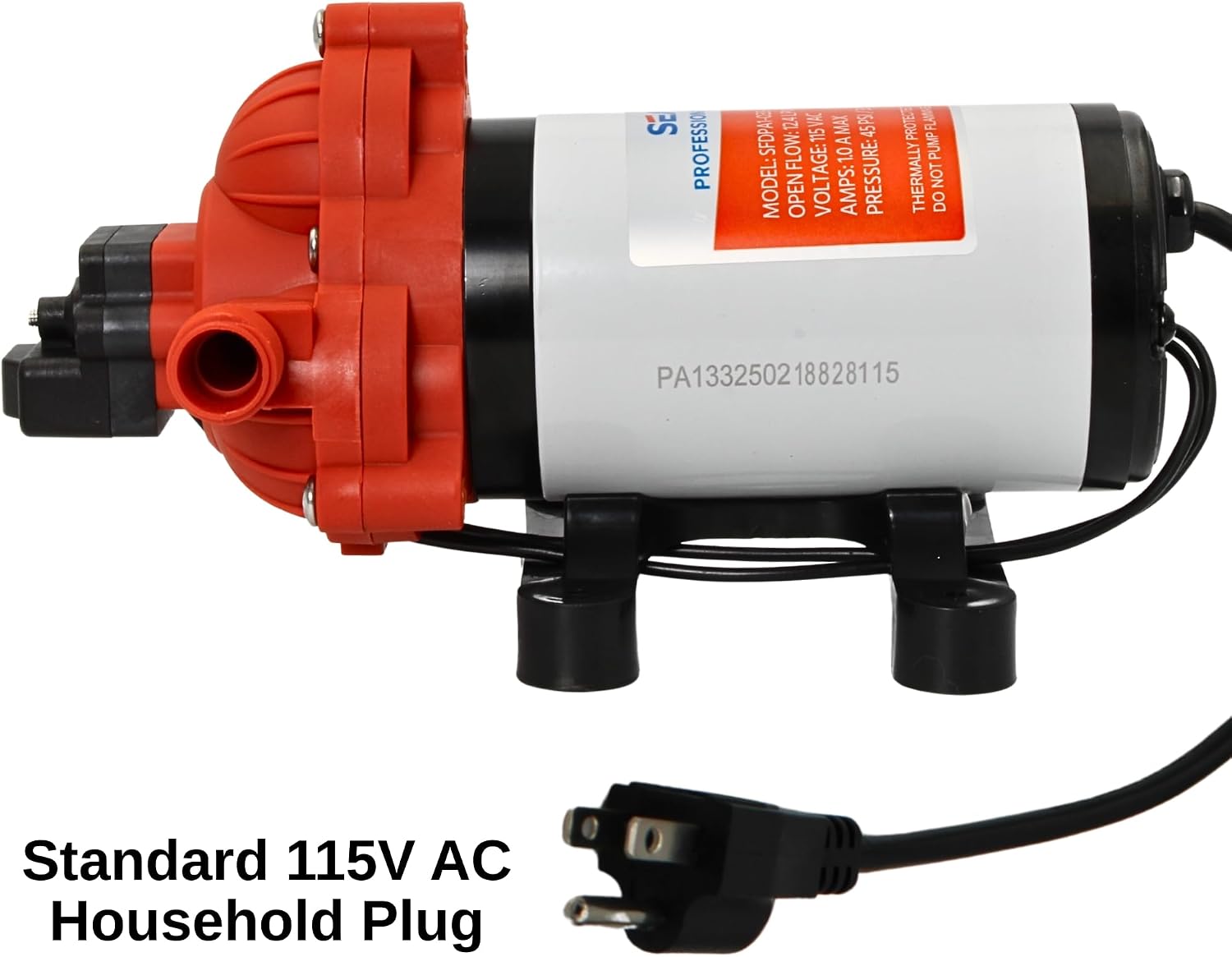 SEAFLO 33 Series 110V/115V AC Fresh Water Pump, 3.3 GPM 45 PSI Self-Priming Pressure Pump with Smart Pressure Switch, Automatic Demand Pump for RV, Caravan Marine Boat Industrial Use, 4-Year Warranty SEAFLO 33 Series 110V/115V AC Fresh Water Pump, 3.3 GPM 45 PSI Self-Priming Pressure Pump with Smart Pressure Switch, Automatic Demand Pump for RV, Caravan Marine Boat Industrial Use, 4-Year Warranty - Image 3