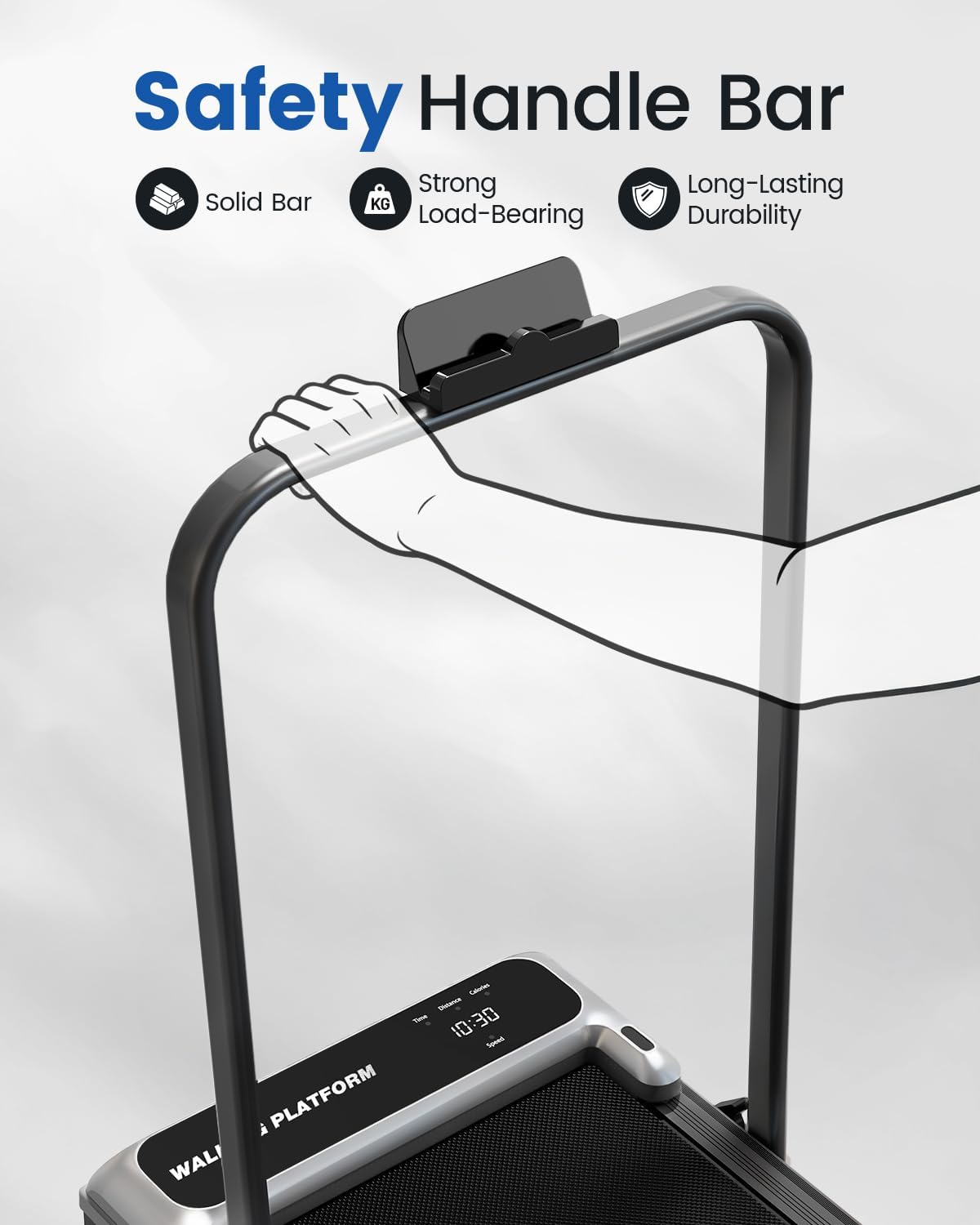 Walking Pad Treadmill for Home, Walking Pad with Incline and Handle Bar | Sturdy Foldable Handles Walking Pad with LED Display, Portable Quiet Under Desk Treadmills for small space at home office Walking Pad Treadmill for Home, Walking Pad with Incline and Handle Bar | Sturdy Foldable Handles Walking Pad with LED Display, Portable Quiet Under Desk Treadmills for small space at home office - Image 3