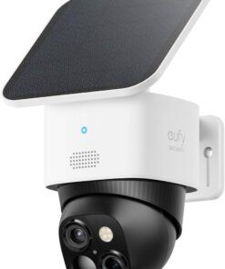 eufy Security SoloCam S340, 3K Dual-Lens Solar Security Camera | 360° Coverage, Pan & Tilt, No Blind Spots, AI Detection & Tracking, Color Night Vision, No Monthly Fee, Built-in 8GB