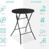 Best Choice Products 32in Bar Height Folding Table, Round Indoor Outdoor Accessory for Patio, Backyard, Dining Room, Events w/Thick Table Top, Metal Frame, Locking Legs, 330lb Weight Capacity - Black