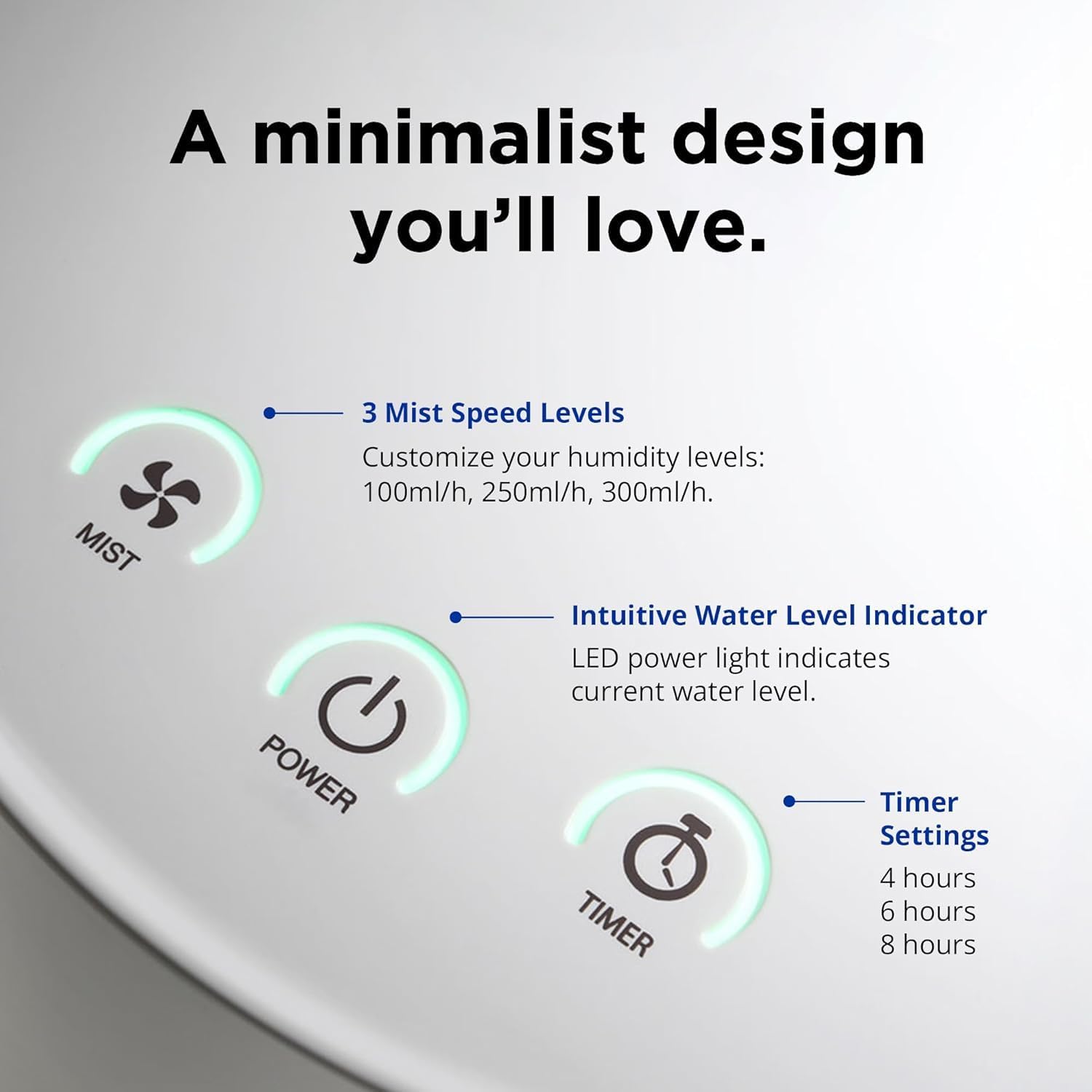 Carepod One Stainless Steel Humidifier for Large Room, Quiet & Safe for Baby, Only 3 Washable Parts & Easy to Clean, Ultrasonic Cool Mist Humidifiers for Bedroom, Filter-Free, Lasts 30Hrs (1Gal/4L) Carepod One Stainless Steel Humidifier for Large Room, Quiet & Safe for Baby, Only 3 Washable Parts & Easy to Clean, Ultrasonic Cool Mist Humidifiers for Bedroom, Filter-Free, Lasts 30Hrs (1Gal/4L) - Image 5