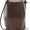 FCMP Outdoor Raincatcher 4000 Rain Barrel, Flat-Back Rainwater Catcher with Spigots, 50 Gallon, Brown - Portable Water Storage Container Tank for Home, Garden, and Backyard | Portable Water Storage Container Tank with Spigots for Home, Garden, and Backyard