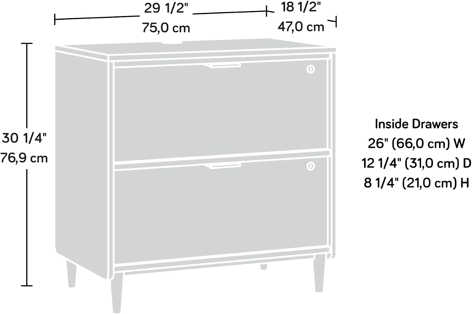 Sauder Clifford Place Lateral File, Grand Walnut finish Sauder Clifford Place Lateral File, Grand Walnut finish - Image 3