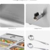 VEVOR Commercial Food Warmer, 1500W Electric Stainless Steel Steam Food Warmer with Lid, 6-Pan Fast Heating Countertop Buffet Bain Marie with Soup & Perforated Ladles, for Catering, Restaurant, Party